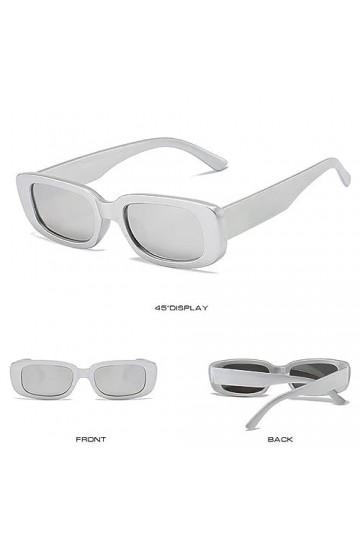 WDZAYXC Lunettes de soleil rectangulaires vintage pour homme et femme - Lunettes tendance rétro avec monture carrée - Protect