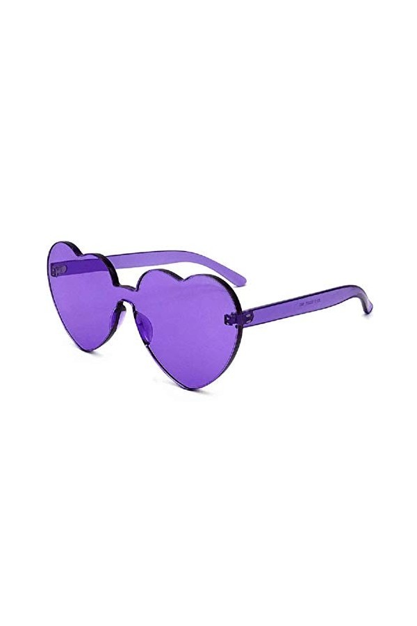 KIRALOVE Lunettes de soleil coeur vintage pour femme - rigolos - sans monture - transparentes - fille - polarisées - couleur 