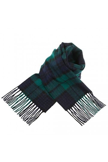 Edinburgh 100% Lambswool Scottish Tartan Multicolour Scarf Black Watch - BLACK WATCH - One Size