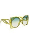 RIQWOUQT Lunettes De Soleil Femme,Big Frame Square Lemon-Yellow Lunettes De Soleil Femmes Fashion Hollow Oversized Shades Vin