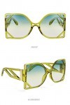 RIQWOUQT Lunettes De Soleil Femme,Big Frame Square Lemon-Yellow Lunettes De Soleil Femmes Fashion Hollow Oversized Shades Vin