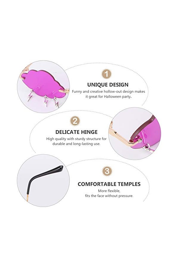 Abaodam 2 Paires Lunettes De Soleil Nuage Lunettes De Pluie Femme Lunettes De Soleil En Vrac Lunettes Surdimensionnées Lunett