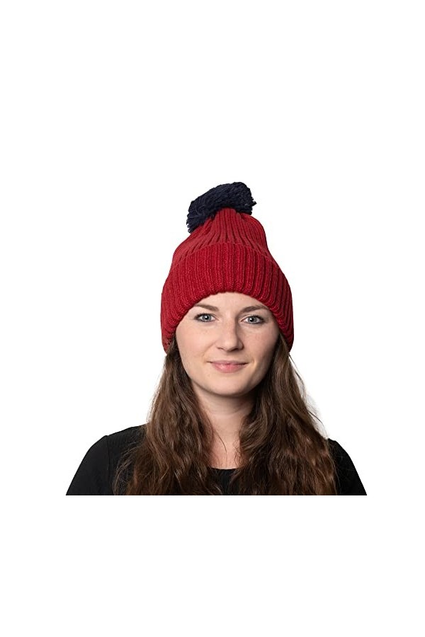 Isotoner Bonnet tricoté avec Pompon en Fil Chapeau pour Temps Froid, Chili, Taille Unique Femme