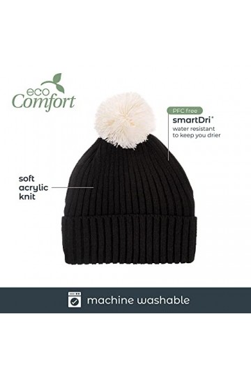 Isotoner Bonnet tricoté avec Pompon en Fil Chapeau pour Temps Froid, Chili, Taille Unique Femme