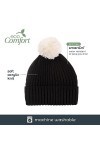 Isotoner Bonnet tricoté avec Pompon en Fil Chapeau pour Temps Froid, Chili, Taille Unique Femme
