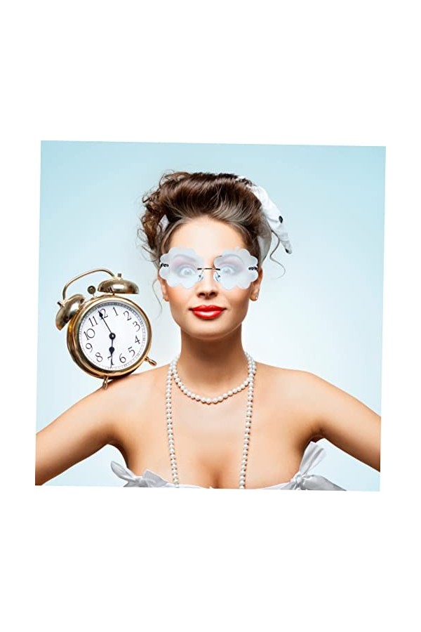 TENDYCOCO 1 Paire De Lunettes De Soleil Lunettes Sans Monture De Fête Lunettes Rétro En Métal Des Années 90 Lunettes Amusante