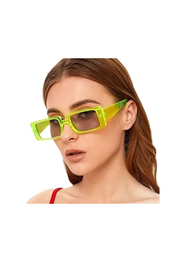 YANGQI Petites lunettes de soleil carrées pour femme - Design rétro rectangulaire - Lunettes de soleil pour femme - 1 seule p