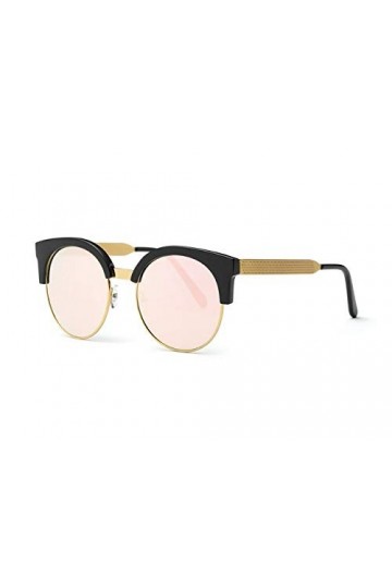YUANCHENG Lunettes de soleil Femmes Cat Eye Original Copper Temple Round Frame Lunettes de soleil UV400 NO4