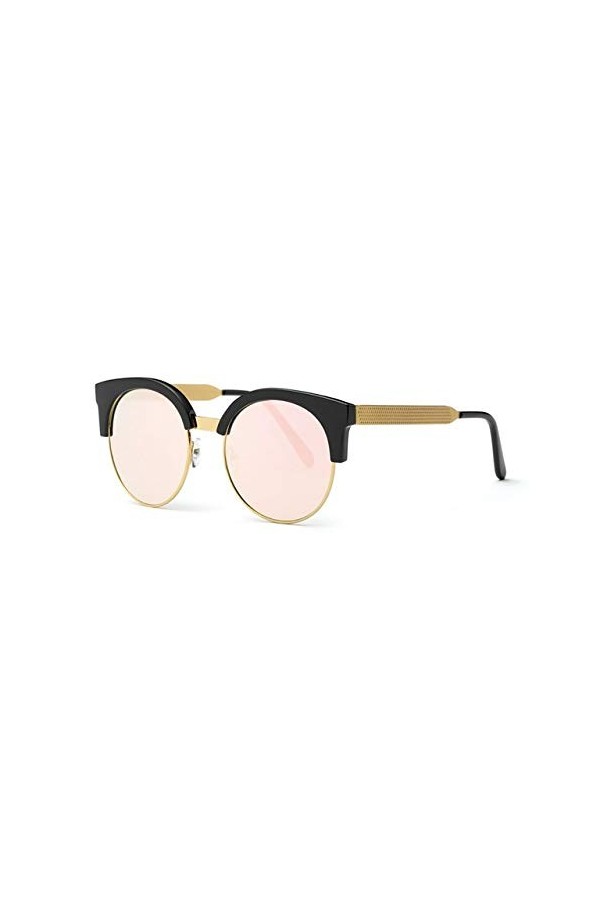 YUANCHENG Lunettes de soleil Femmes Cat Eye Original Copper Temple Round Frame Lunettes de soleil UV400 NO4