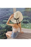 BABAHU Chapeau de soleil pliable à large bord pour femme, chapeau de paille UPF 50+, 09-Style White, taille unique