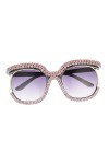 GALPADA 1 Paire Des Lunettes De Soleil Cristal Étincelant Lunettes De Mode Pour Femmes Lunettes De Soleil Carrées Vintage Lun