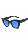 HAOMAO Lunettes de Soleil Oeil de Chat de Marque de Luxe Vintage pour Femmes Uv400 Lunettes de Soleil noirbleu