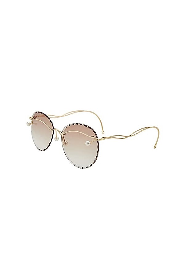 LUOXUEFEI De Soleil Lunettes Lunettes De Soleil Rondes Sans Monture Pour Femmes Lunettes De Soleil Sans Cadre Surdimensionnée