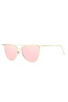 YUANCHENG Lunettes de Soleil Femmes Cat Eye Lens Coatings Alloy Frame Lunettes de Soleil UV400 NO2