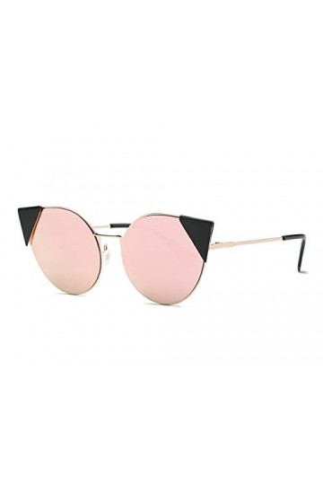 YUANCHENG Lunettes de Soleil Femmes Cat Eye Alliage Cadre Oversize Vintage Superstar Lunettes de Soleil NO6