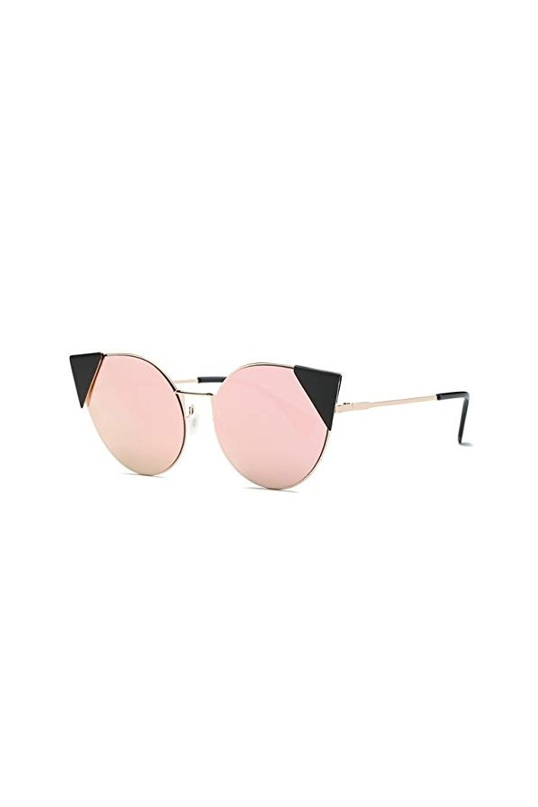 YUANCHENG Lunettes de Soleil Femmes Cat Eye Alliage Cadre Oversize Vintage Superstar Lunettes de Soleil NO6