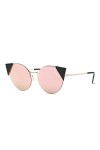 YUANCHENG Lunettes de Soleil Femmes Cat Eye Alliage Cadre Oversize Vintage Superstar Lunettes de Soleil NO6