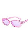 HAOMAO Marque de Luxe Designer Ovale Petite Monture Lunettes de Soleil pour Les Femmes Adies Uv400 Lunettes Nuances Rose