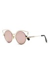 YUANCHENG Lunettes de soleil Femmes Cat Eye Lentille Ronde Original Flèche Lunettes de Soleil Décoratives UV400 NO4