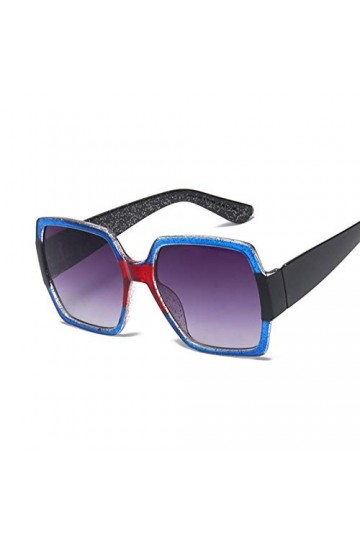 HAOMAO Marque Designer Rétro Miroir Carré Lunettes De Soleil pour Femmes Femme Vintage Nuances Bleu