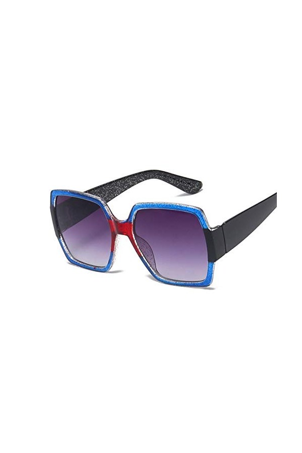 HAOMAO Marque Designer Rétro Miroir Carré Lunettes De Soleil pour Femmes Femme Vintage Nuances Bleu