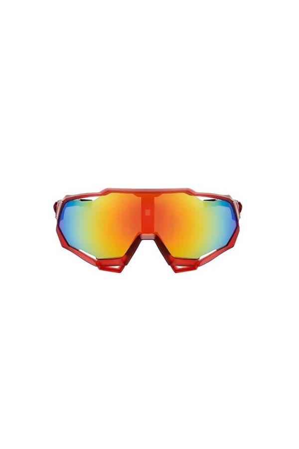 No Name Ltd Lunettes de soleil réfléchissantes pour vélo de montagne et de route - Polorisé - Pour homme et femme - Rouge