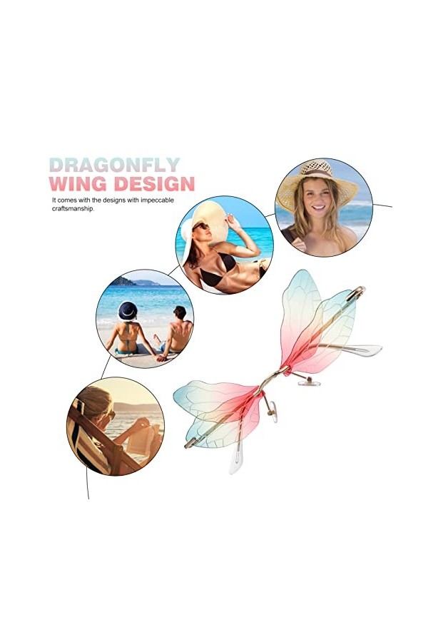 Aile Lunettes De Soleil Lunettes de Soleil Tendance sans Monture en Forme daile de - pour Femme - sans Monture - pour - Marr