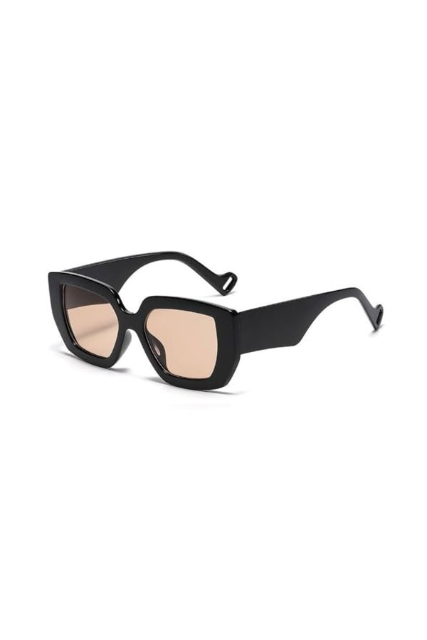 MUTYNE Petites nuances femmes hommes lunettes de soleil noir mode vintage rétro lunettes de soleil carrées femme unisexe, C5,
