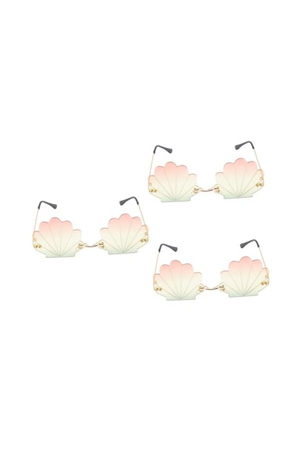 Didiseaon 3 Pièces Lunettes Sans Monture Lunettes De Soleil Coquillage Lunettes De Soleil Femme Lunettes De Soleil De Mode Po