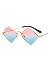 QFSLR Lunettes De Soleil, Lunettes De Soleil Mode Rétro Rhombus, Lunettes De Soleil Pour Hommes Et Femmes, Protection UV400,E