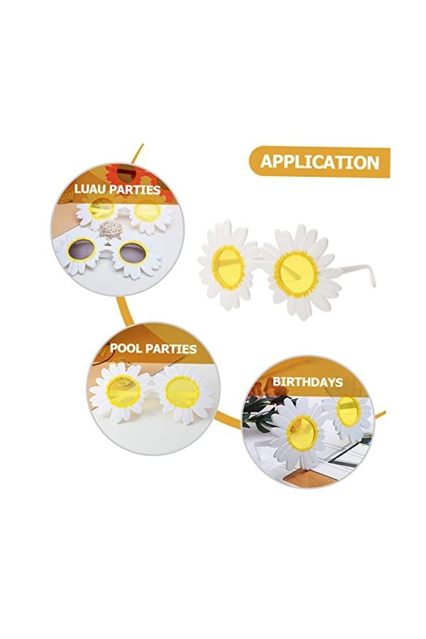 ABOOFAN 16 Pièces Marguerite Lunettes Enfant En Bas Âge Lunettes Rétro Lunettes De Soleil Fleur Lunettes De Soleil Fleur Lune