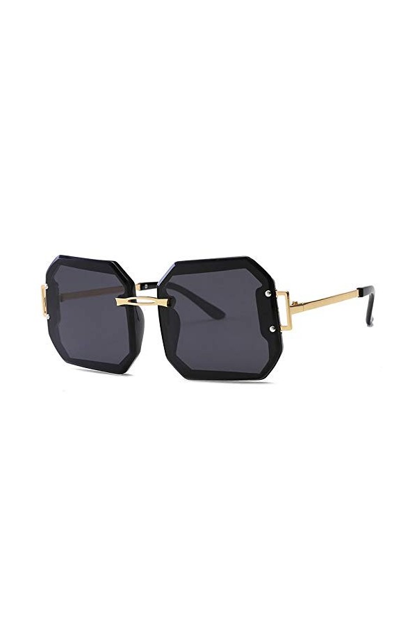 XUANTAO Lunettes de Soleil polarisées Classiques pour Femmes sans Cadre Coupe Mode Grand Cadre Lunettes de Soleil pour Femmes
