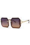 XUANTAO Lunettes de Soleil polarisées Classiques pour Femmes sans Cadre Coupe Mode Grand Cadre Lunettes de Soleil pour Femmes