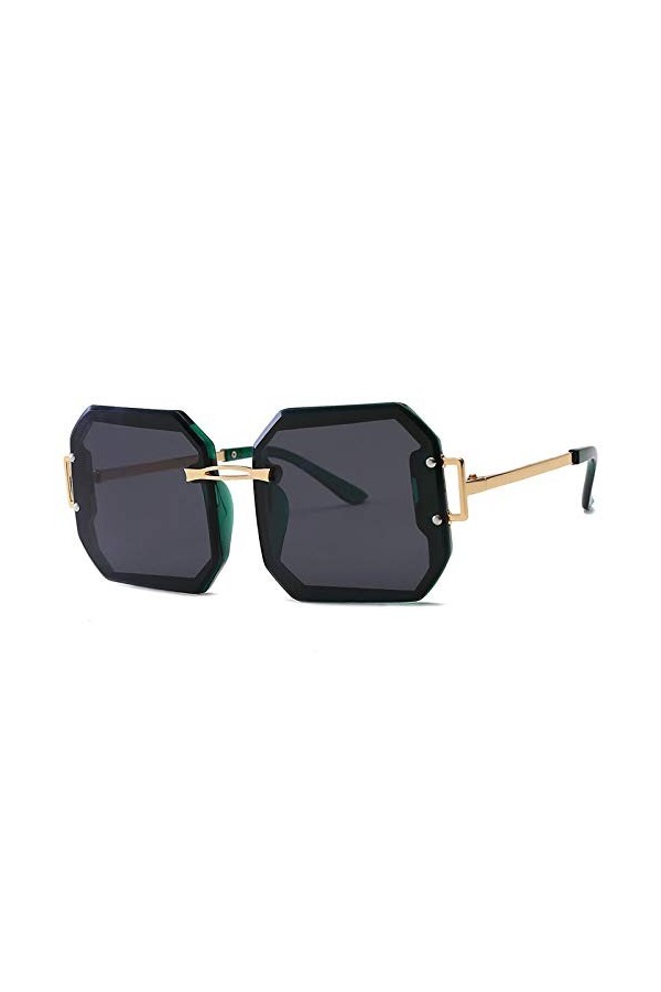 XUANTAO Lunettes de Soleil polarisées Classiques pour Femmes sans Cadre Coupe Mode Grand Cadre Lunettes de Soleil pour Femmes