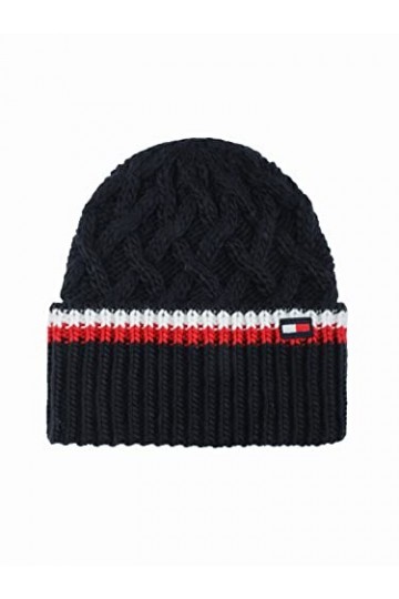 Tommy Hilfiger Chapeau en treillis pour femme avec poignets à rayures, Desert Sky, Taille unique