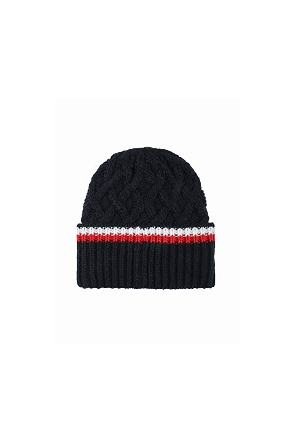 Tommy Hilfiger Chapeau en treillis pour femme avec poignets à rayures, Desert Sky, Taille unique