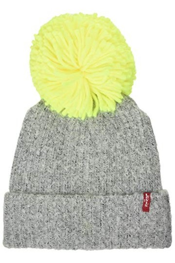 Levis Womens Pom Beanie Cache-Oreilles, Gris Clair, Un Femme