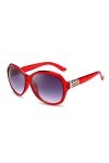 HPIRME Lunettes de soleil rondes vintage femme lunettes de soleil rétro grand cadre dégradé dames, vin rouge, taille unique