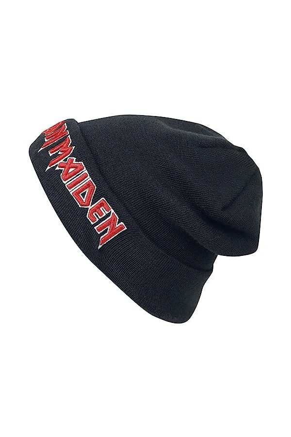 Iron Maiden Logo Unisexe Bonnet noir 70% Acrylique, 30% Laine
