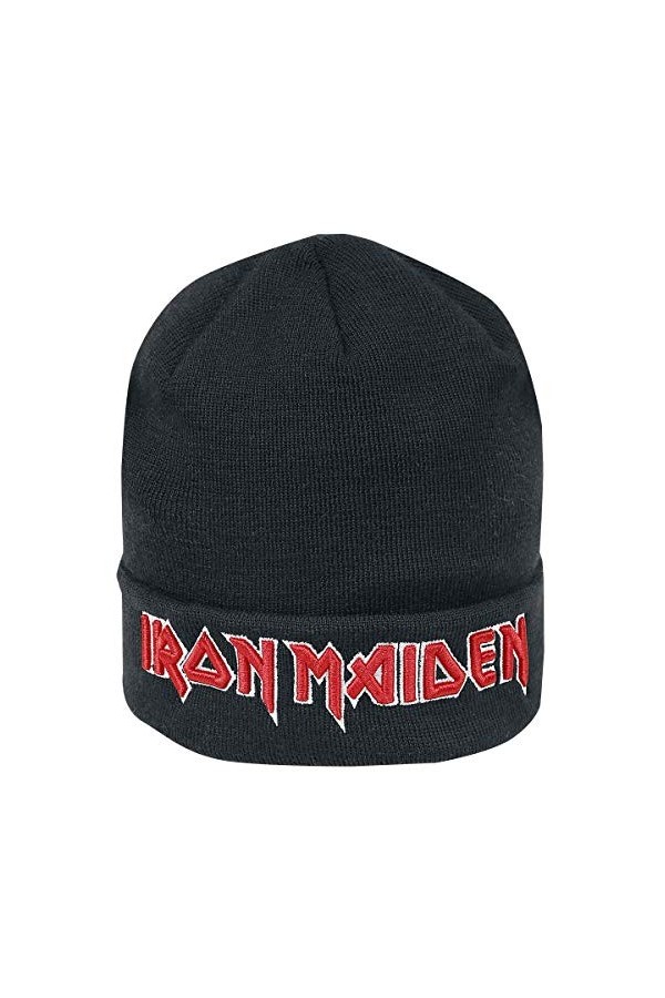 Iron Maiden Logo Unisexe Bonnet noir 70% Acrylique, 30% Laine
