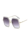ZZDH Lunettes de Soleil Lunettes de Soleil hexagonaux Femmes Gradient lentille Lunettes de Soleil pour Femmes Ombres surdimen