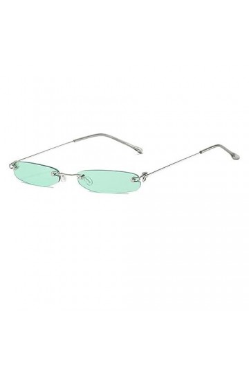 MUTYNE Lunettes de soleil rectangulaires sans monture femmes mode petites lunettes de soleil sans cadre hommes femmes punk lu