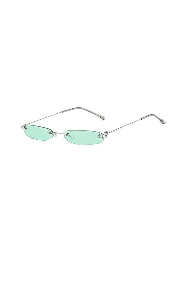 MUTYNE Lunettes de soleil rectangulaires sans monture femmes mode petites lunettes de soleil sans cadre hommes femmes punk lu