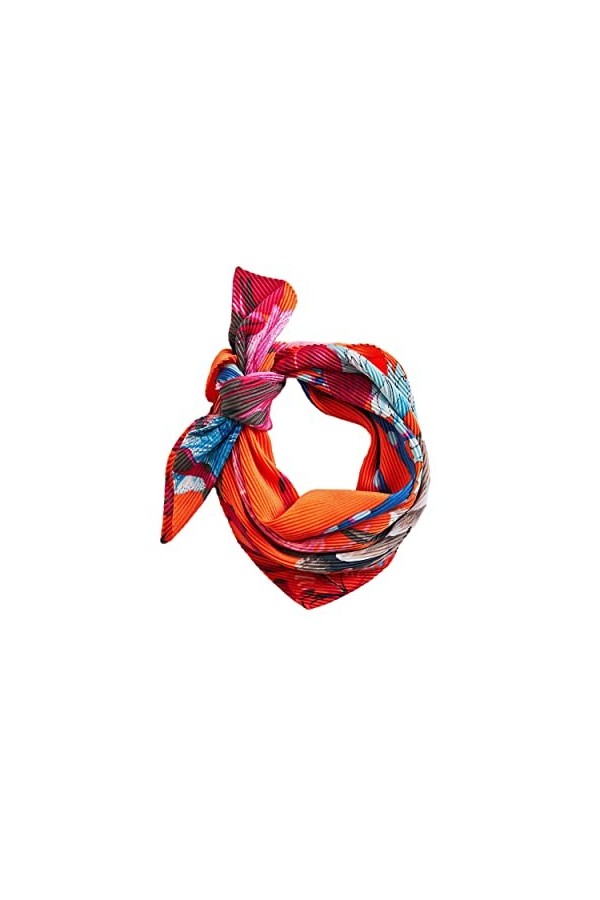 Desigual Femme Fou_beach Carre Écharpe tendance, Orange, Taille unique EU