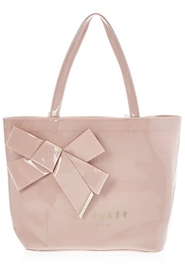 Ted Baker Nikicon, Cabas en Vinyle avec nœud Femme, Couleur : Rose, Taille Unique