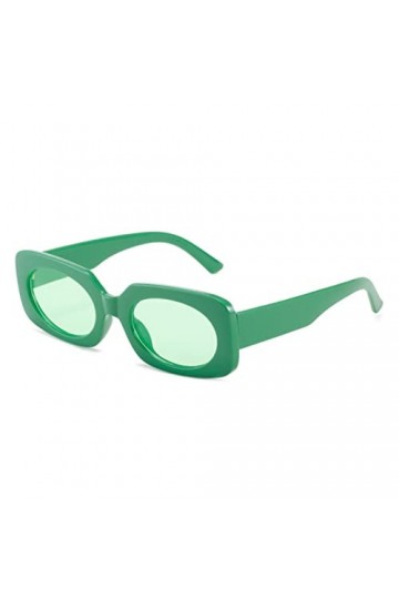 RCJOLLZ Rétro carré Couleur Bonbon Lunettes de Soleil Femmes Mode Ovale lentille Nuances UV400 Hommes Jaune Vert Lunettes de 
