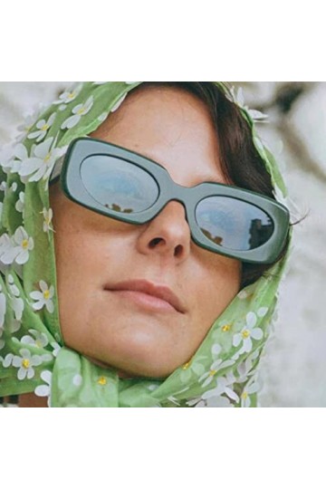 RCJOLLZ Rétro carré Couleur Bonbon Lunettes de Soleil Femmes Mode Ovale lentille Nuances UV400 Hommes Jaune Vert Lunettes de 