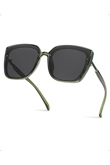 Myiaur Lunettes de soleil surdimensionnées pour femme - Protection UV400 polarisée tendance - Anti-éblouissement pour la cond