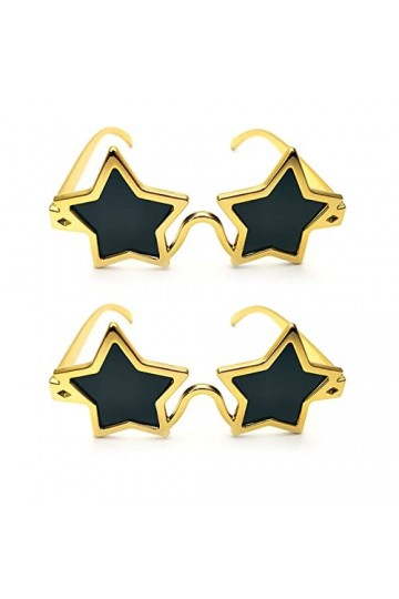 Lot de 2 lunettes de soleil en forme détoile, lunettes de soleil pentagramme des années 80, lunettes de soleil drôles incass