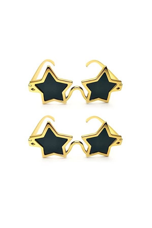 Lot de 2 lunettes de soleil en forme détoile, lunettes de soleil pentagramme des années 80, lunettes de soleil drôles incass